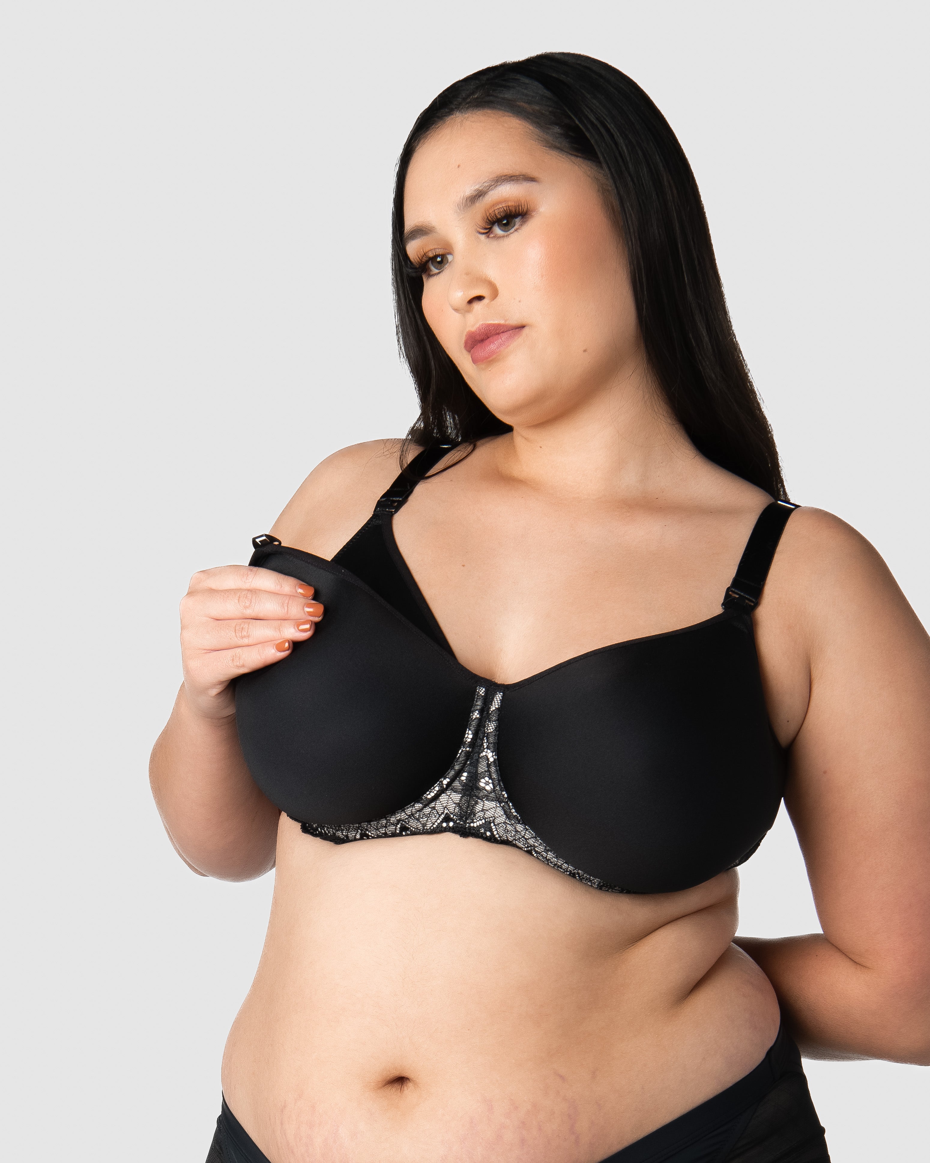 Microfibre Nursing Bra (Black) (D90)