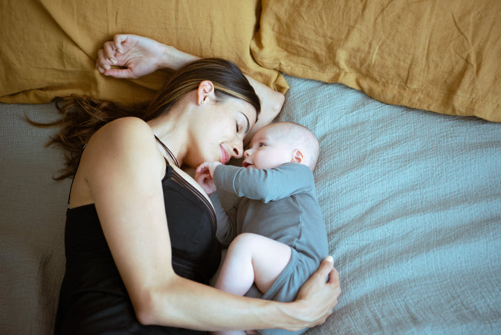 Navy Stripe Analise Maternity & Nursing Pajama and Baby Set – Milk & Baby