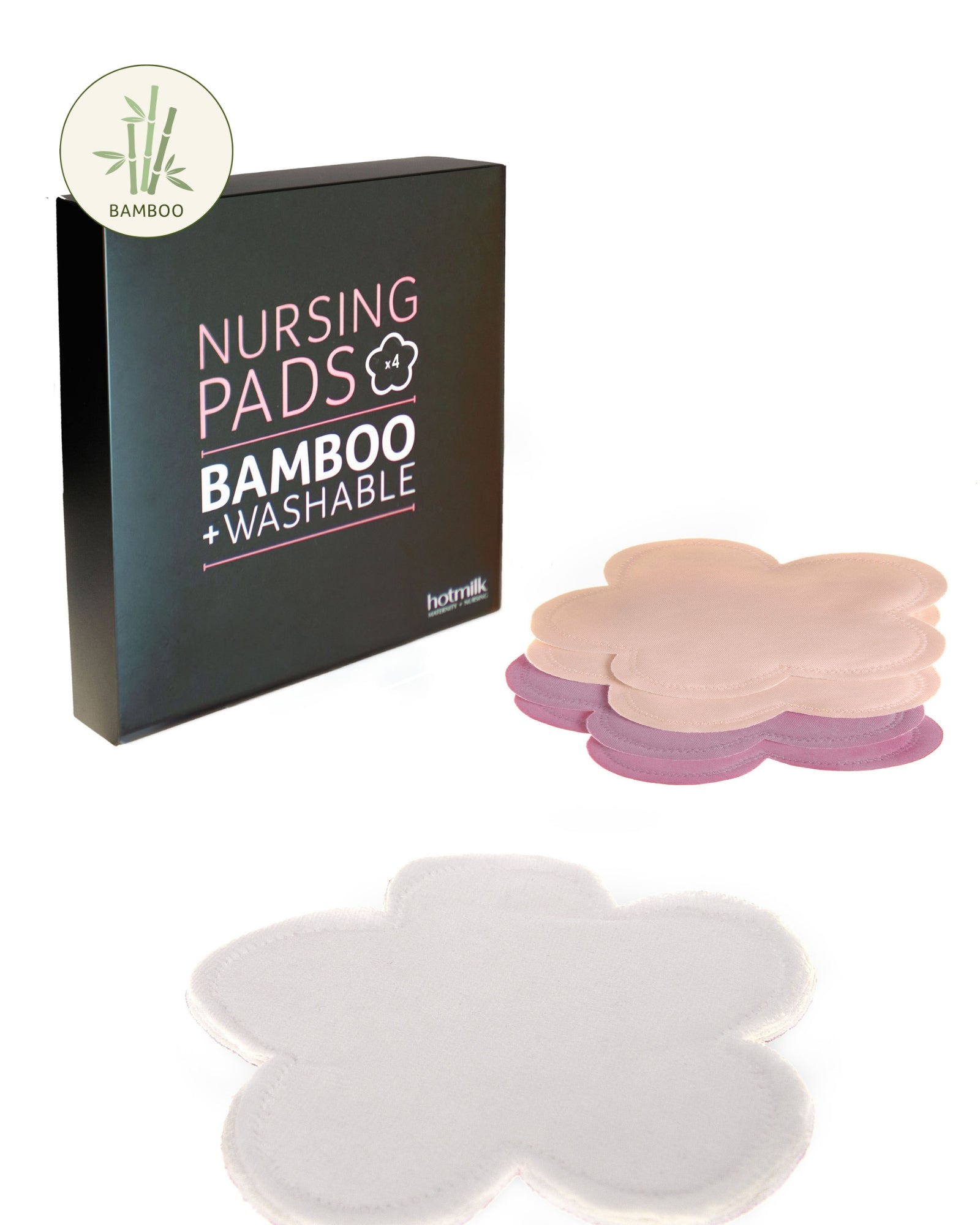 HOTMILK BAMBOO REUSABLE NURSING PADS - 4 PACK 