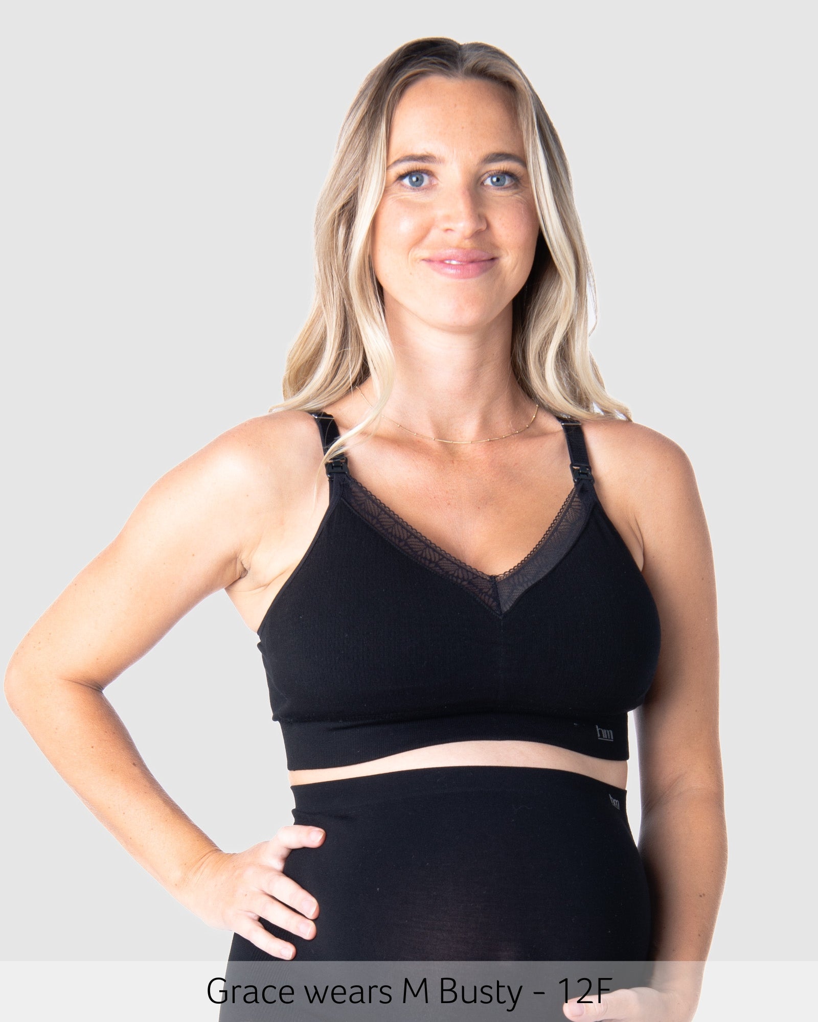 Caress Bamboo Wirefree Nursing Bra in Black