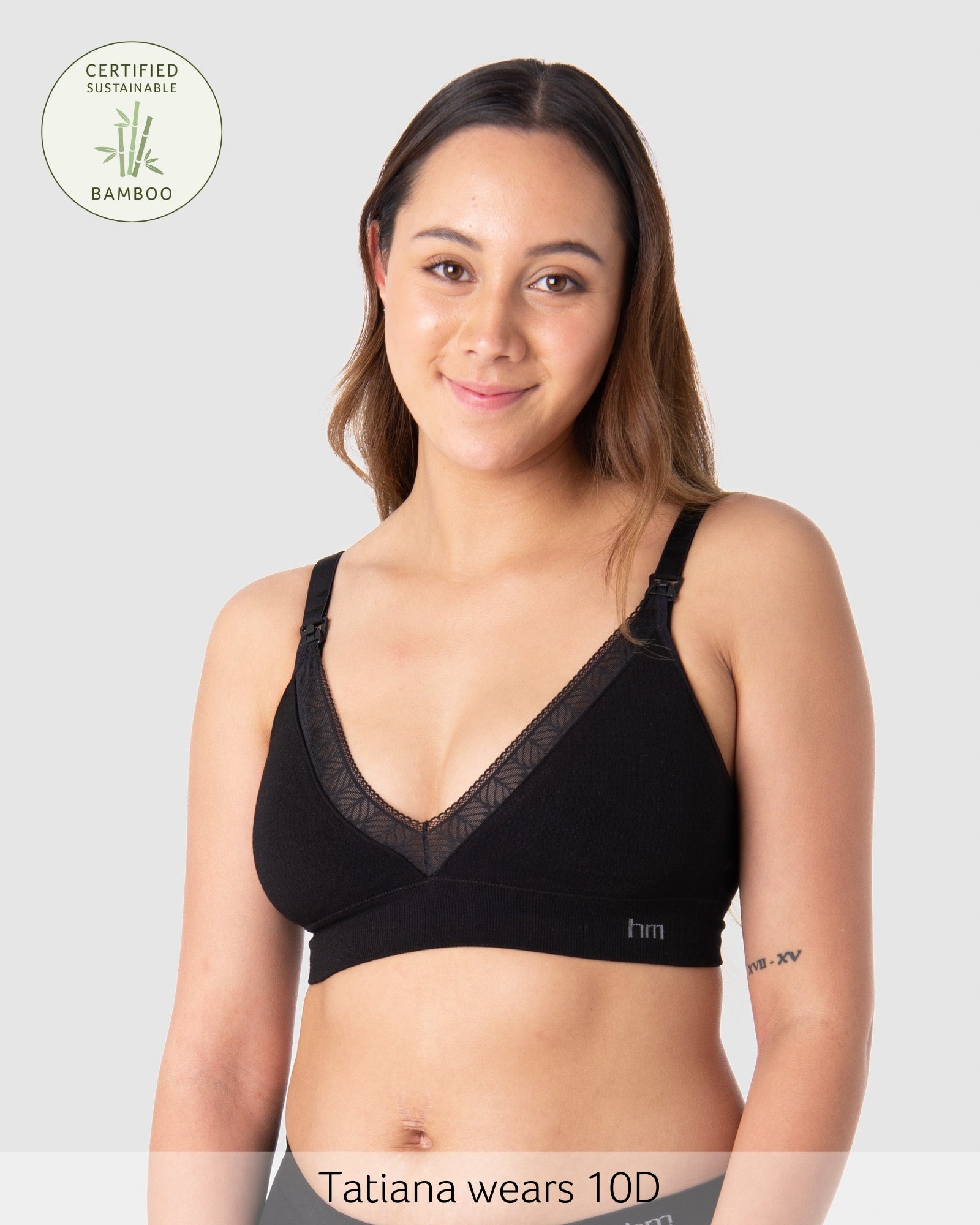 Caress Bamboo Wirefree Nursing Bra in Black