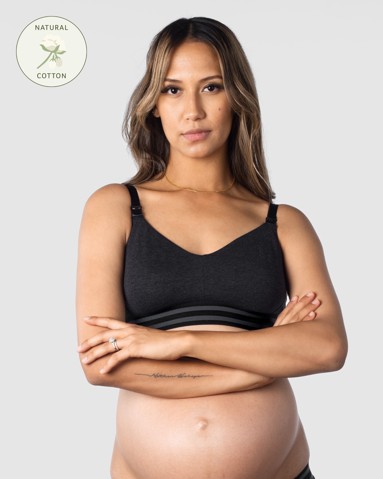 HOTMILK AU ELEVATE COTTON BLACK MULTIFIT NURSING MATERNITY BRA - WIREFREE