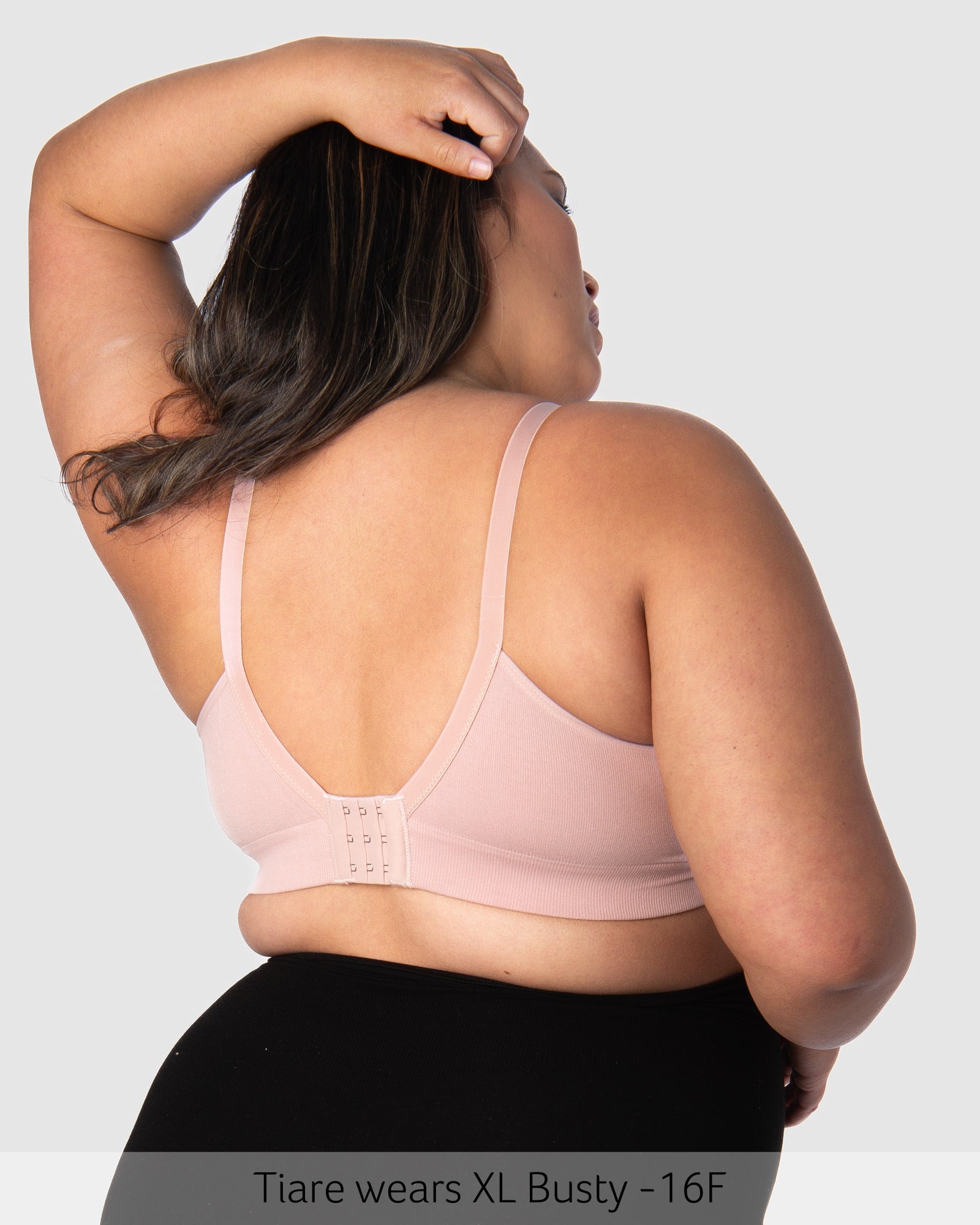 Back of Caress Bamboo Wirefree Nursing Bra in Lotus