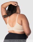 Back of Caress Bamboo Wirefree Nursing Bra in Oat