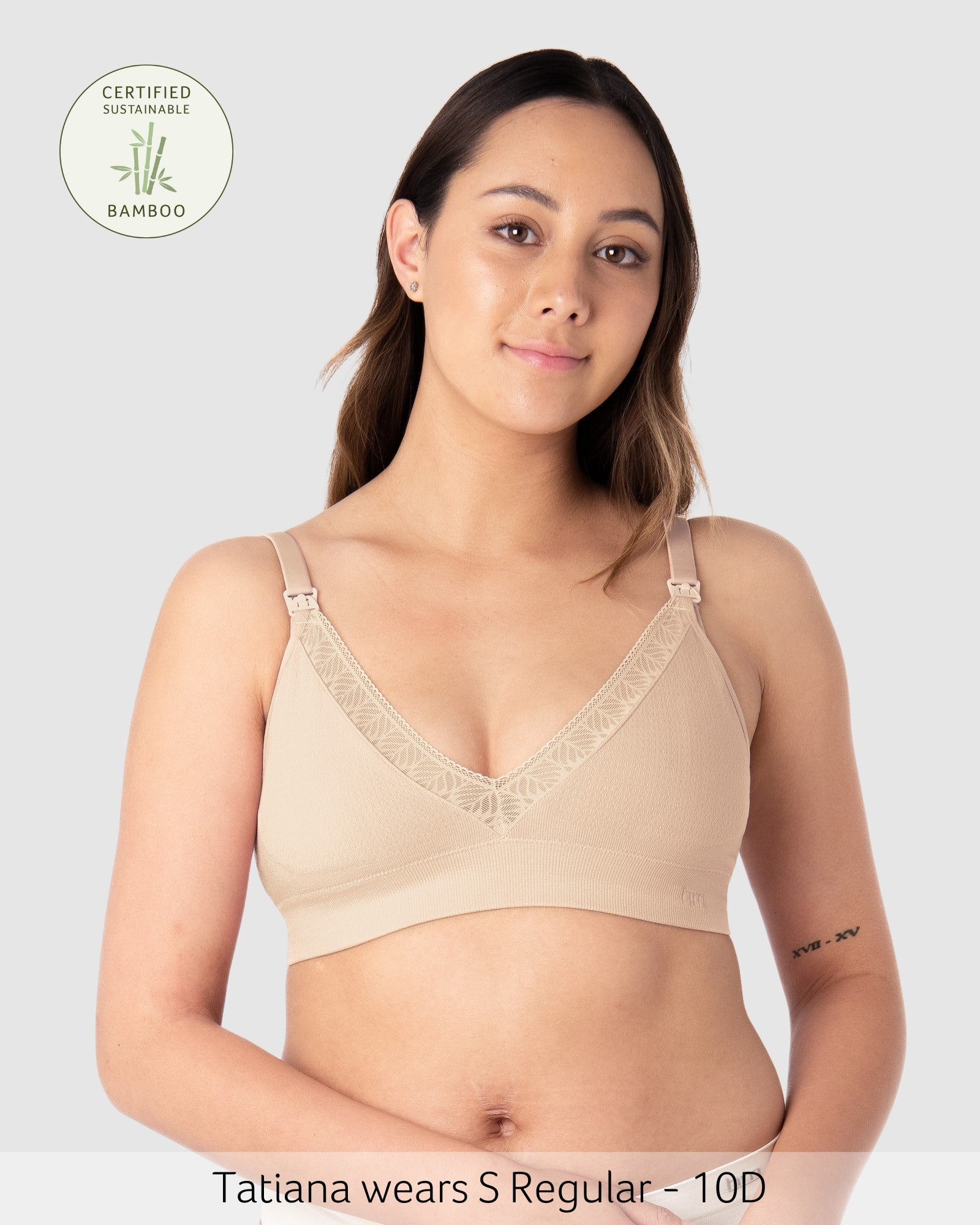 Caress Bamboo Wirefree Nursing Bra in Oat