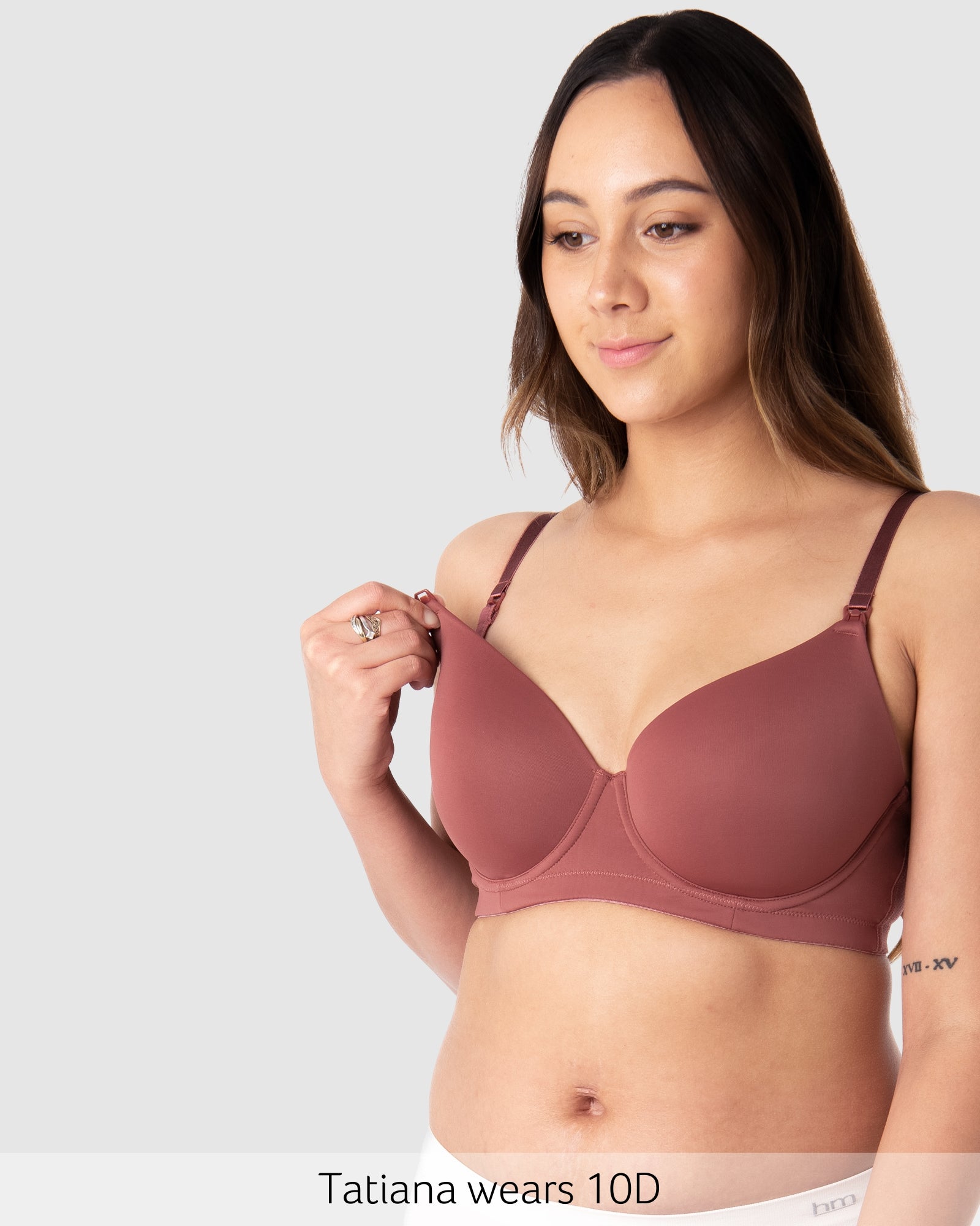 Nursing clip featured on Forever Yours Contour Flexi underwire T-shirt Nursing Bra in Spice