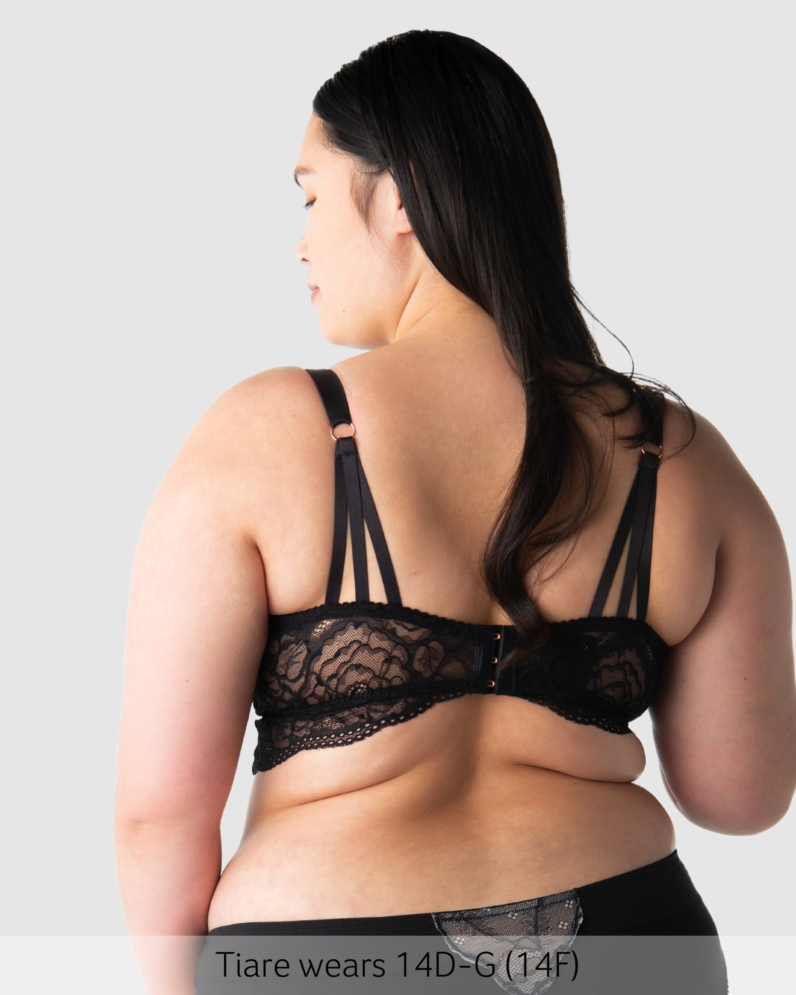 Back of Heroine Wirefree Nursing Bralette in Black