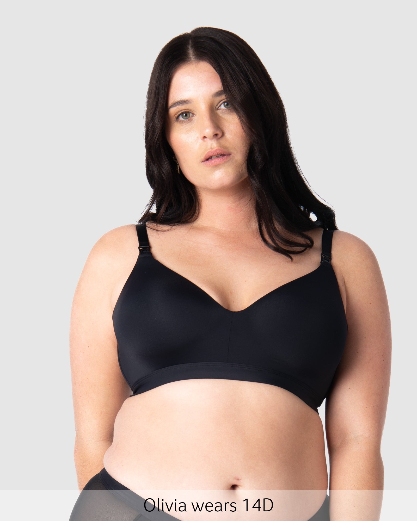 Infinite Wirefree Contour Nursing Bra in Black