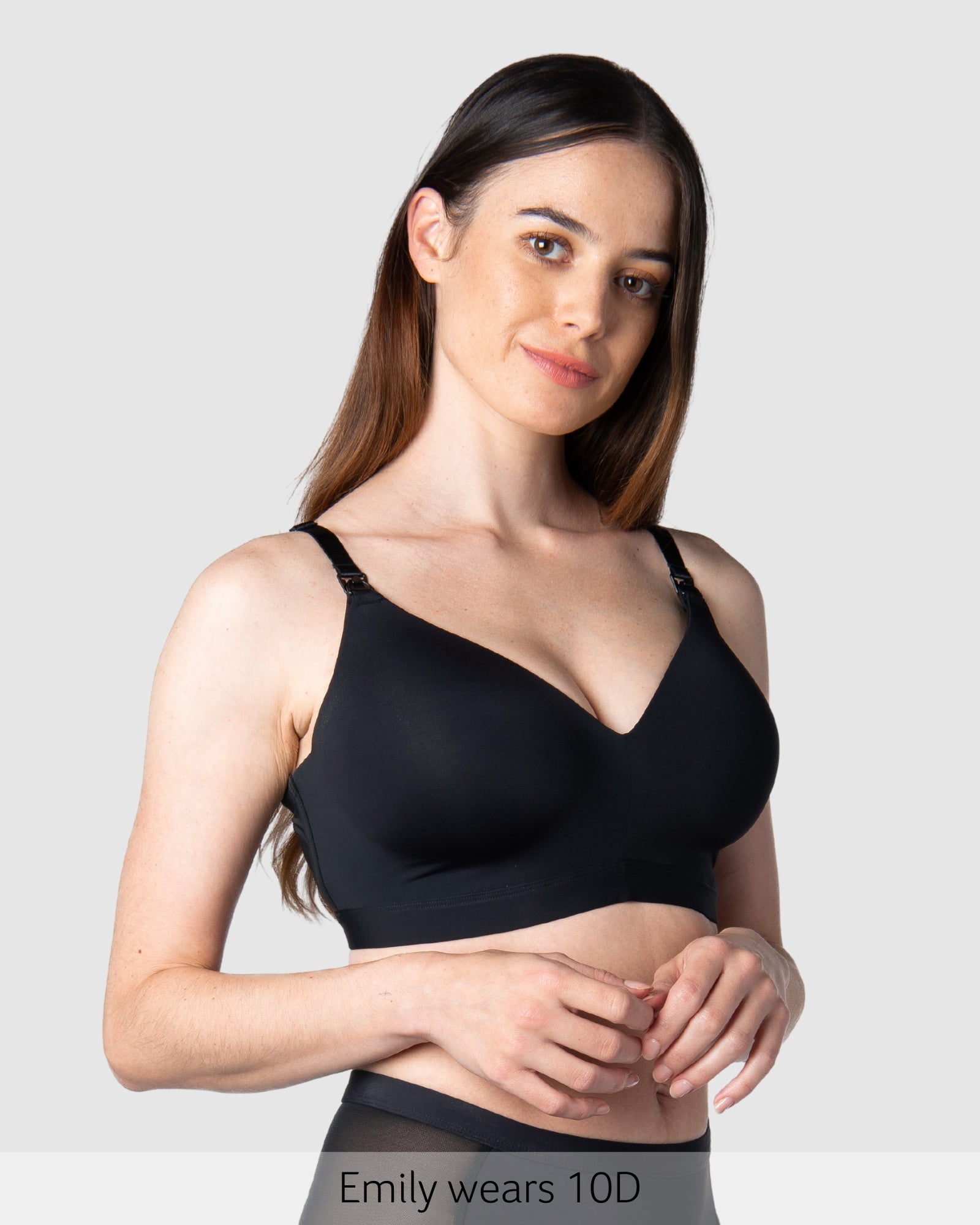 Infinite Wirefree Contour Nursing Bra in Black