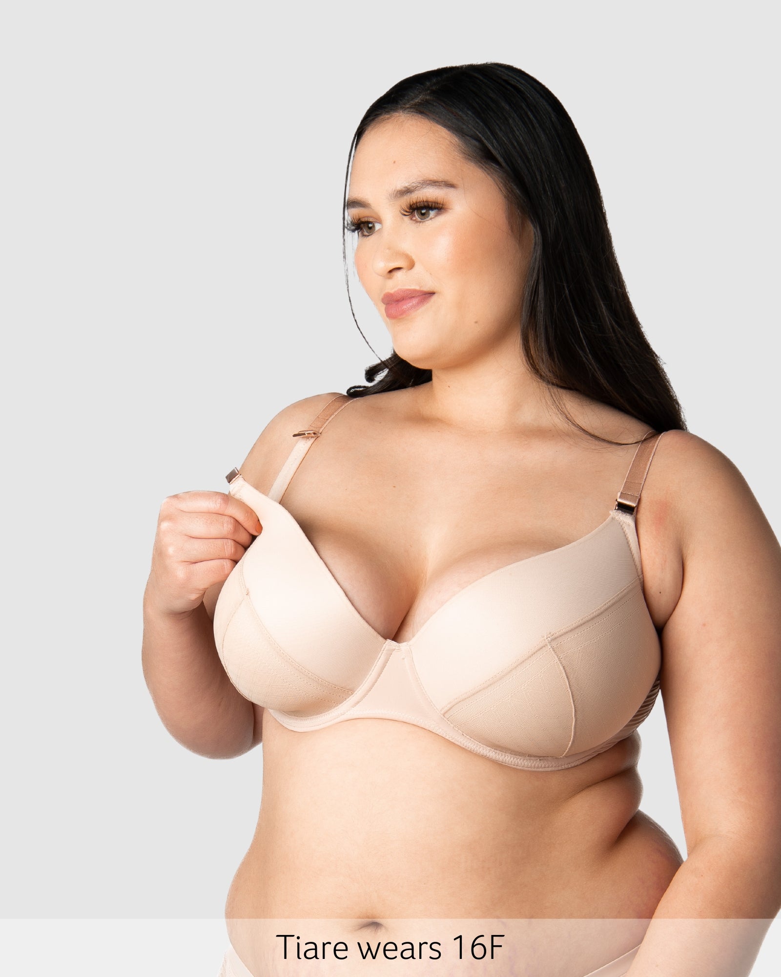 Magnetic Nursing Clips featured on Lunar Plunge Flexi Underwire Contour bra in Cashmere