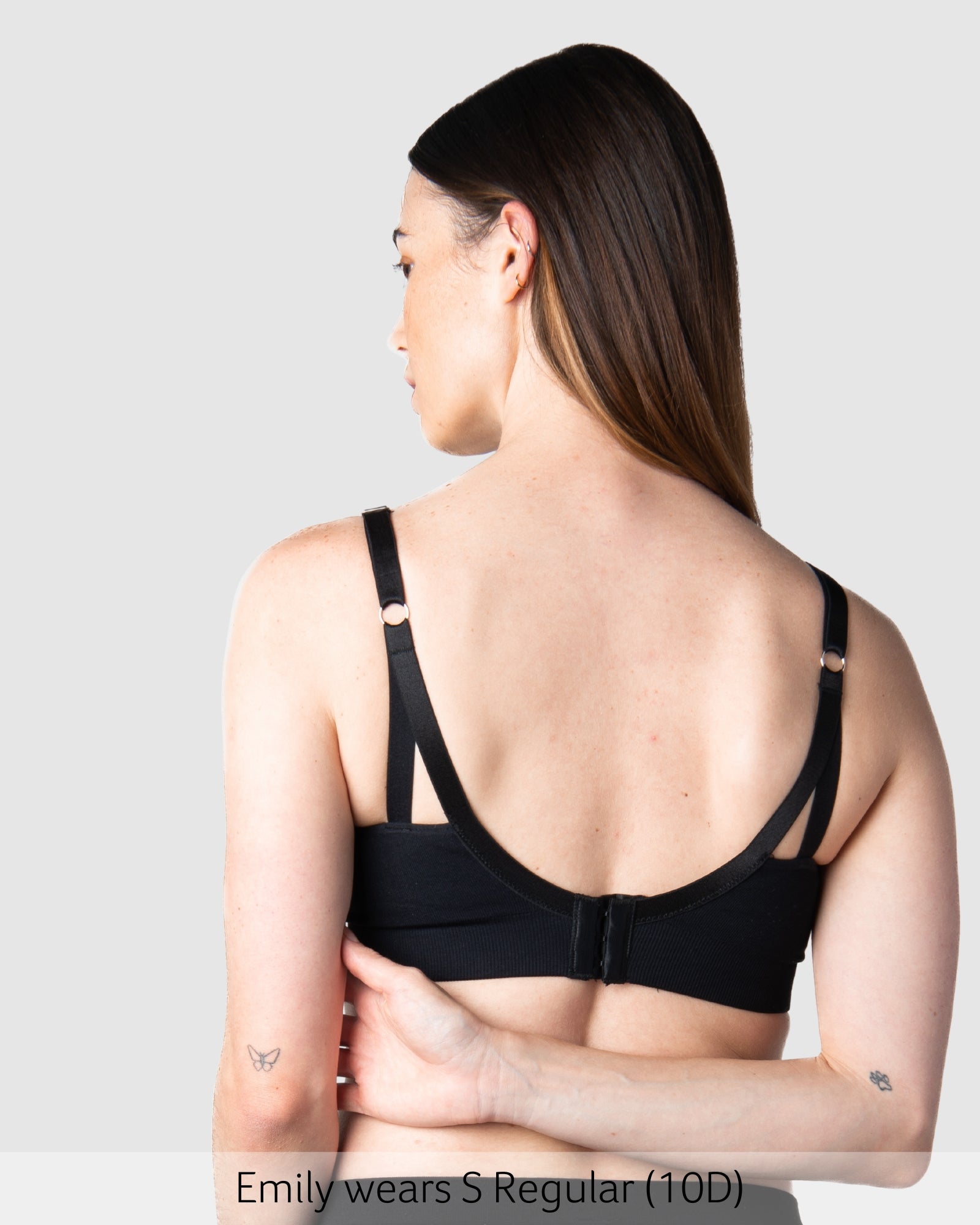 Back of My Necessity Wirefree Nursing Bra in Black 