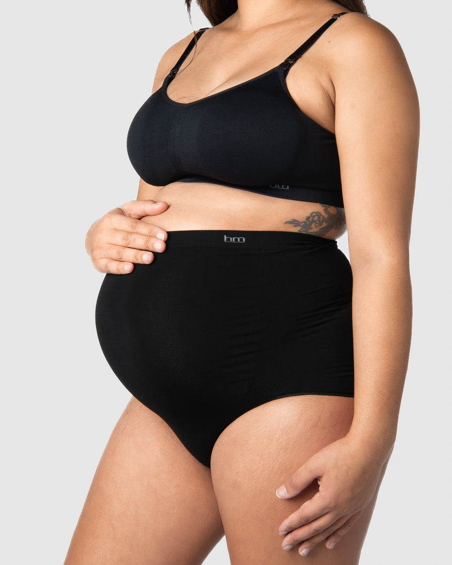 HOTMILK MY NECESSITY SEAMLESS BLACK PREGNANCY FULL BRIEF