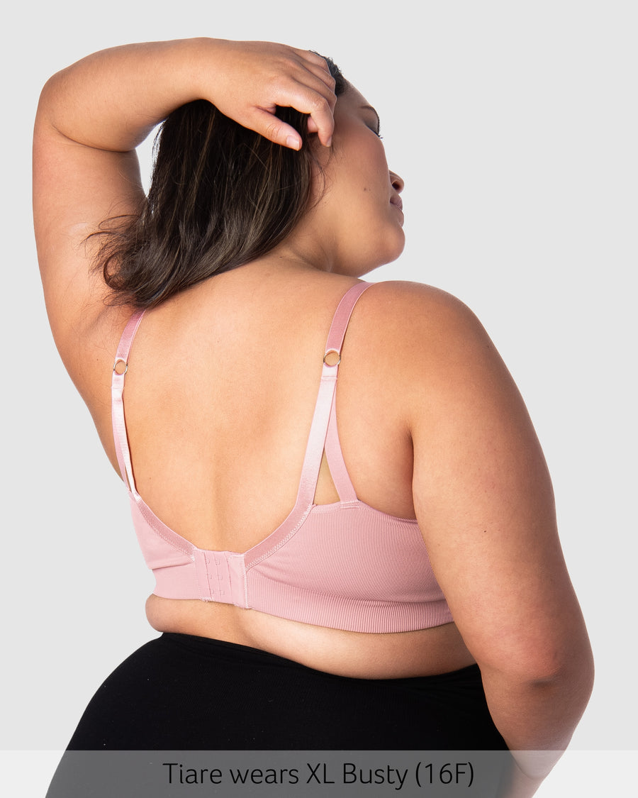 Back of My Necessity Wirefree Busty Nursing Bra in Blush