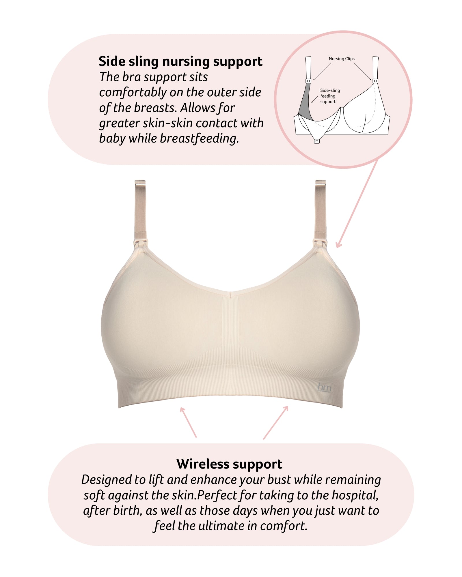 Technical features of My Necessity Wirefree Nursing Bra in FrappeTechnical features of My Necessity Wirefree Nursing Bra in Frappe