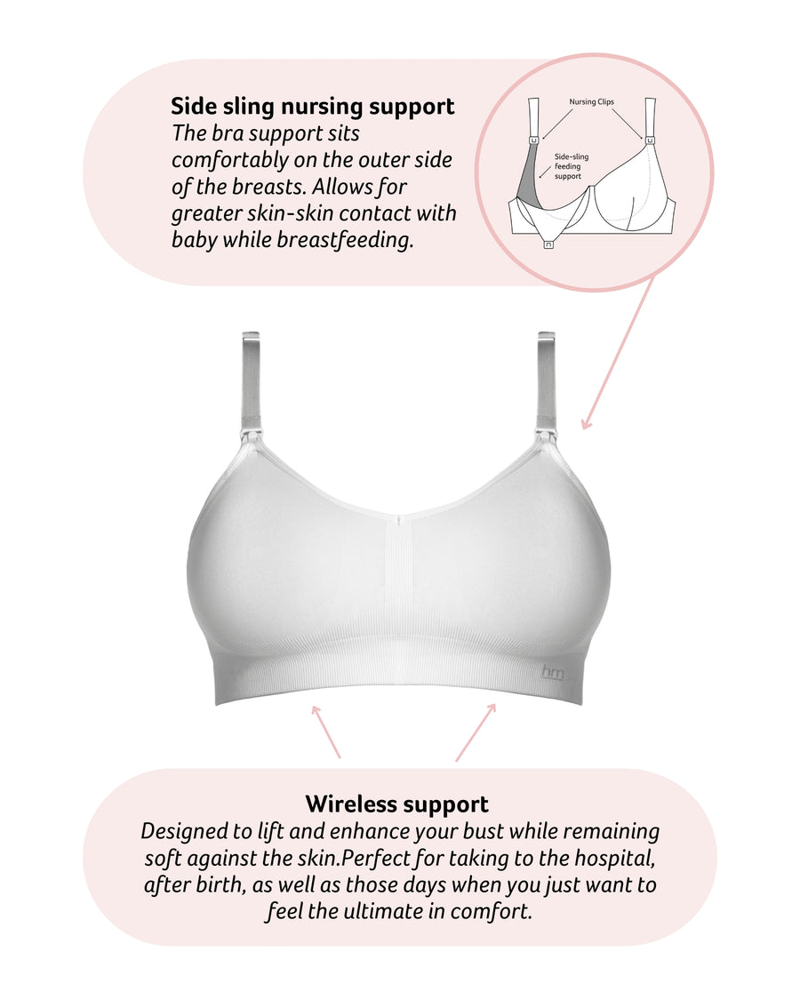 Technical features on My Necessity Wirefree Nursing Bra in White