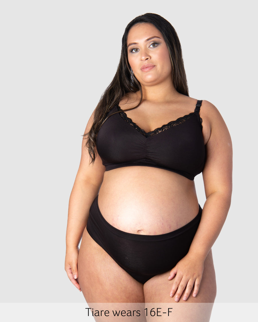 Serenity Wirefree Bamboo Nursing Bra in Black