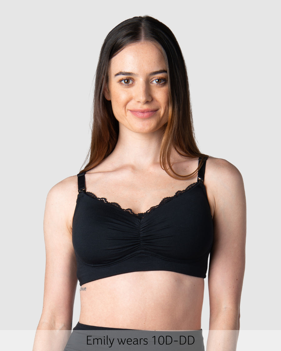 Serenity Wirefree Bamboo Nursing Bra in Black