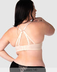 Back worn RaCERBACK ON Temptation Nursing Bra with Flexi Underwire in Powder