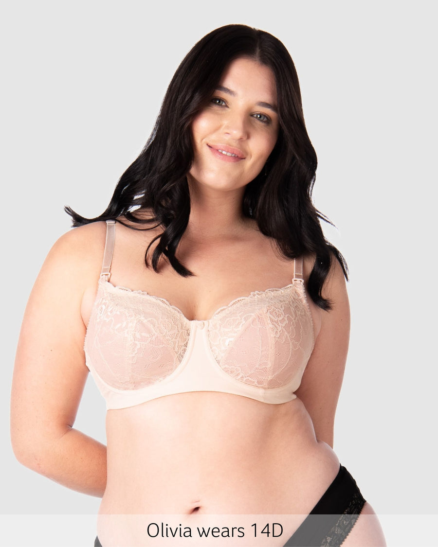 Temptation Lace Nursing Bra - Powder