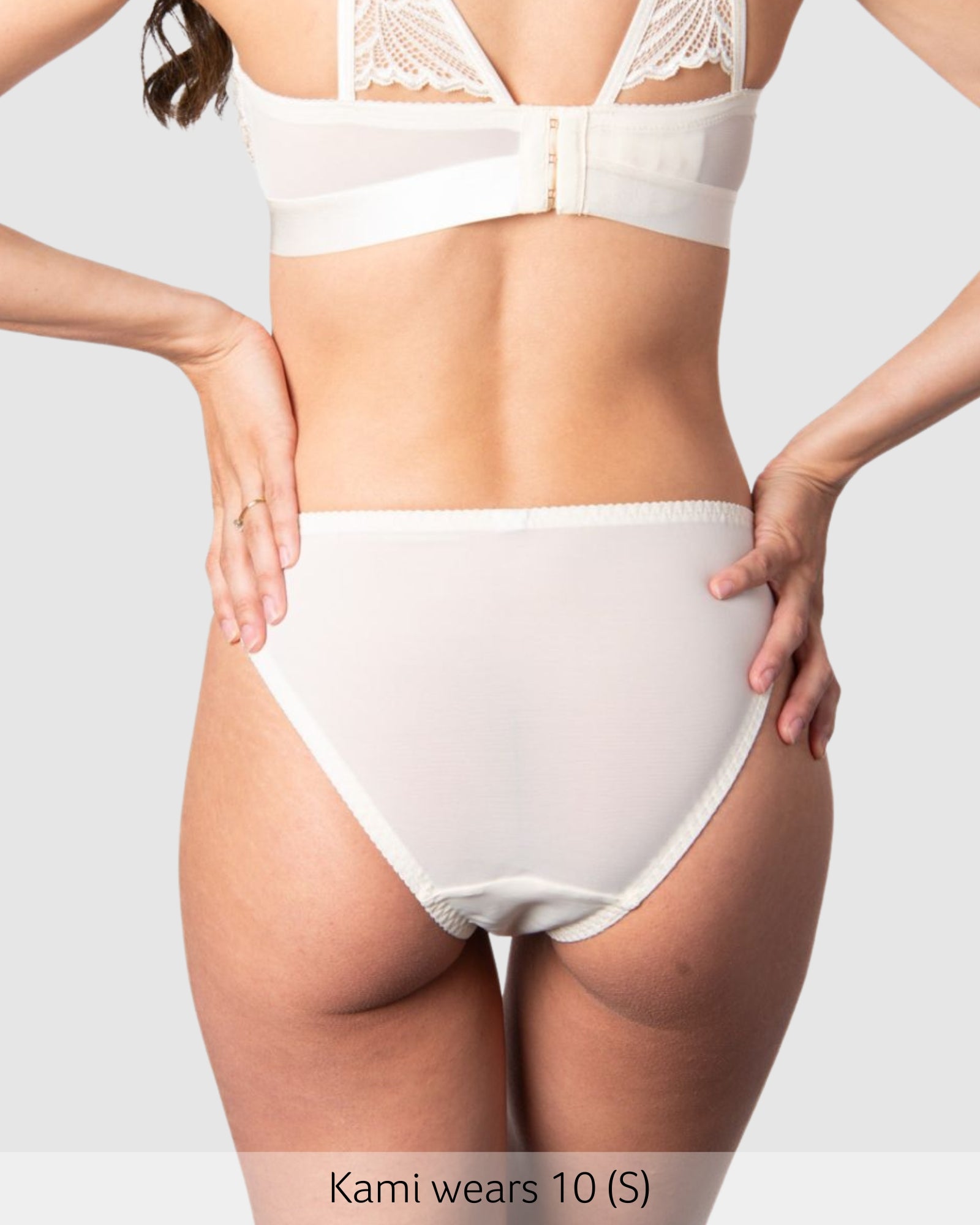 Back of Warrior Maternity Bikini Brief in Ivory