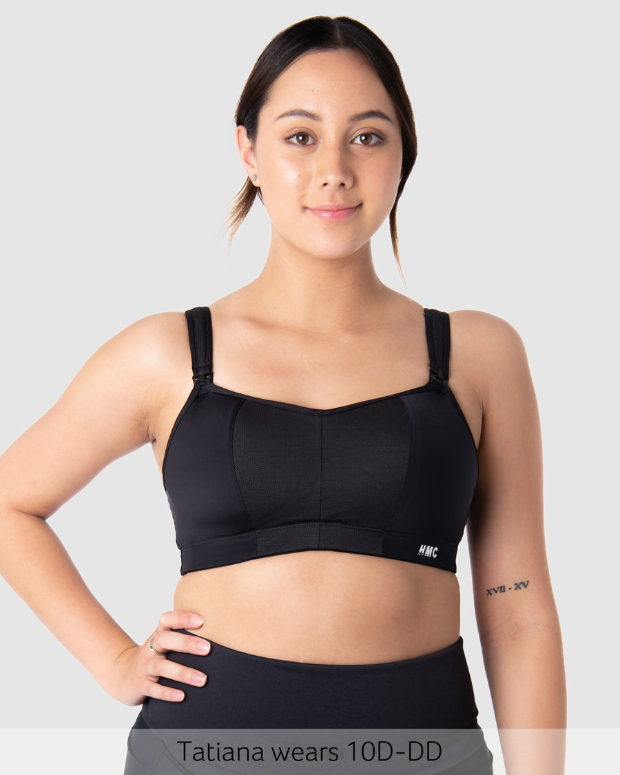 Zen Countour Wirefree Nursing Sports Bra in Black