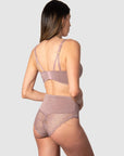 Back of Serenity Bamboo Wirefree Maternity Bra matched with Serenity Hi Brief in Mocha