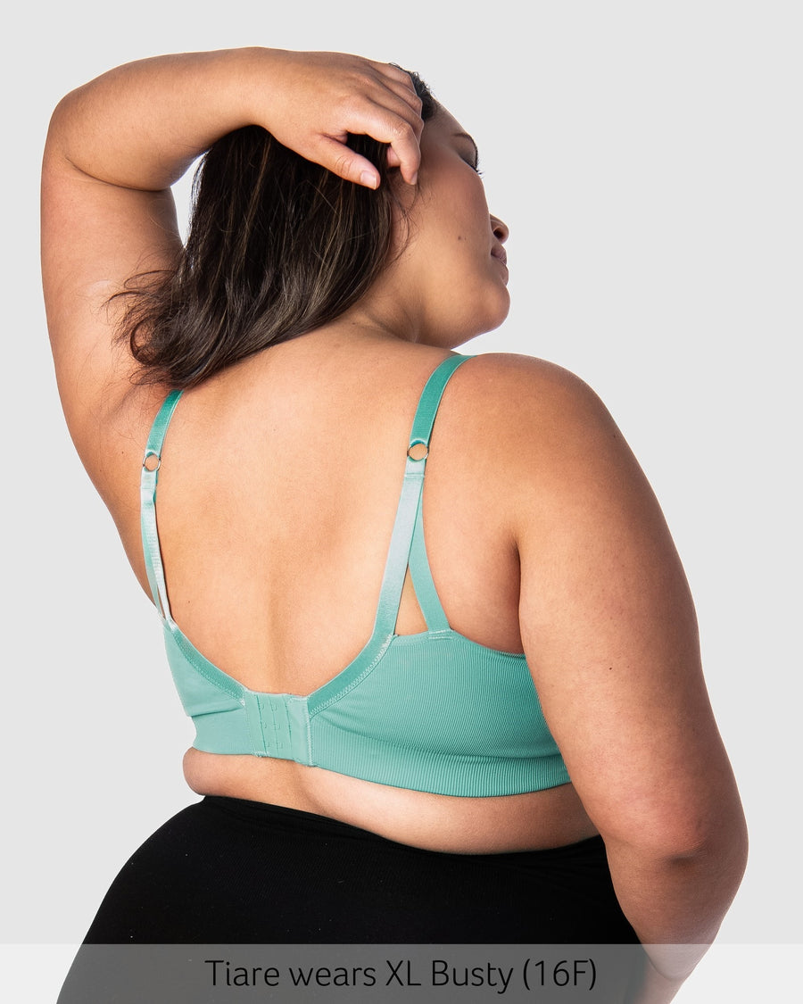 Back of My Necessity Multifit Sleep Nursing Bra in Jade