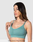 Nursing clip of My Necessity Multifit Sleep Nursing Bra in Jade