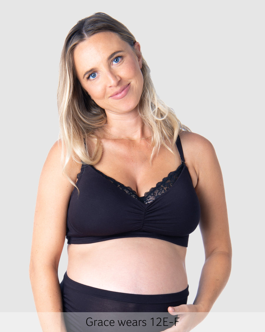 Serenity Wirefree Bamboo Nursing Bra in Black