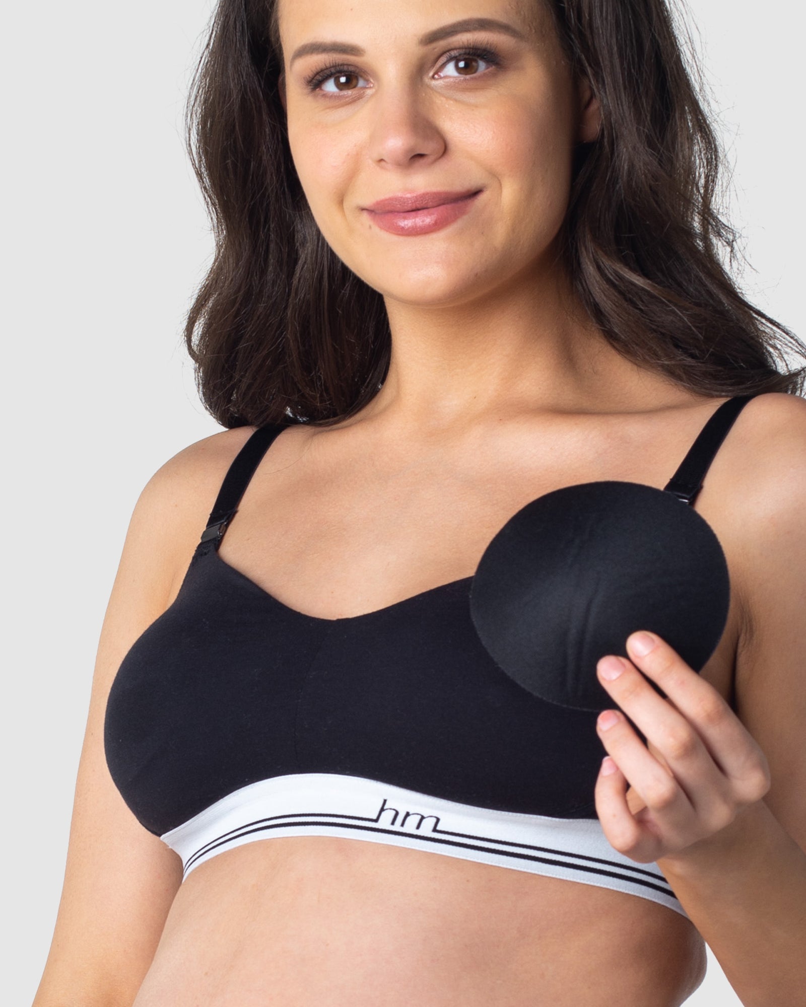 HOTMILK AUSTRALIA ICON COTTON BLACK MULTIFIT NURSING MATERNITY BREASTFEEDING BRA - WIREFREE