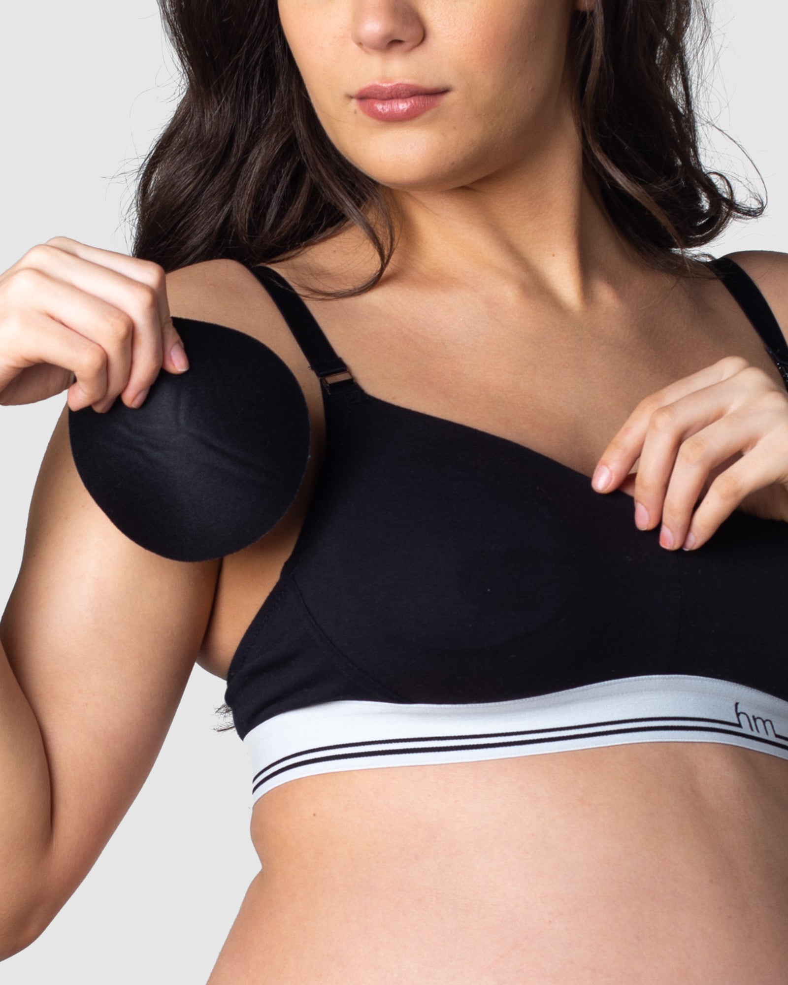 HOTMILK AUSTRALIA ICON COTTON BLACK MULTIFIT NURSING MATERNITY BREASTFEEDING BRA - WIREFREE