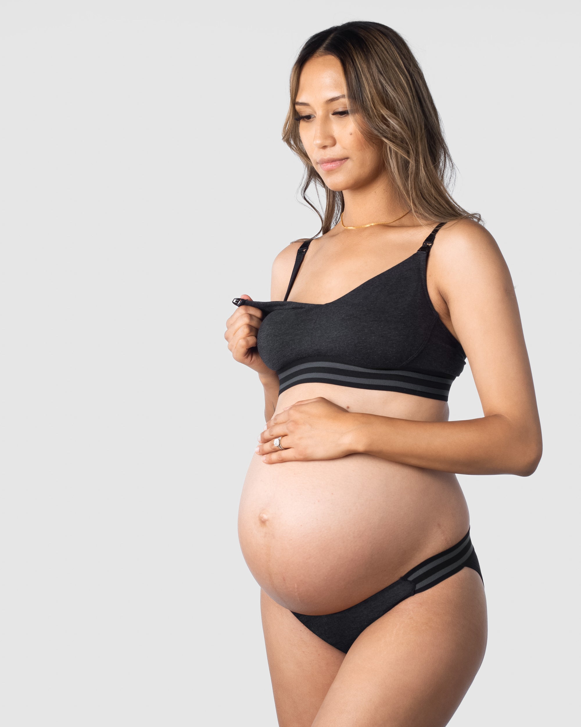 HOTMILK AU ELEVATE COTTON BLACK MULTIFIT NURSING MATERNITY BRA - WIREFREE