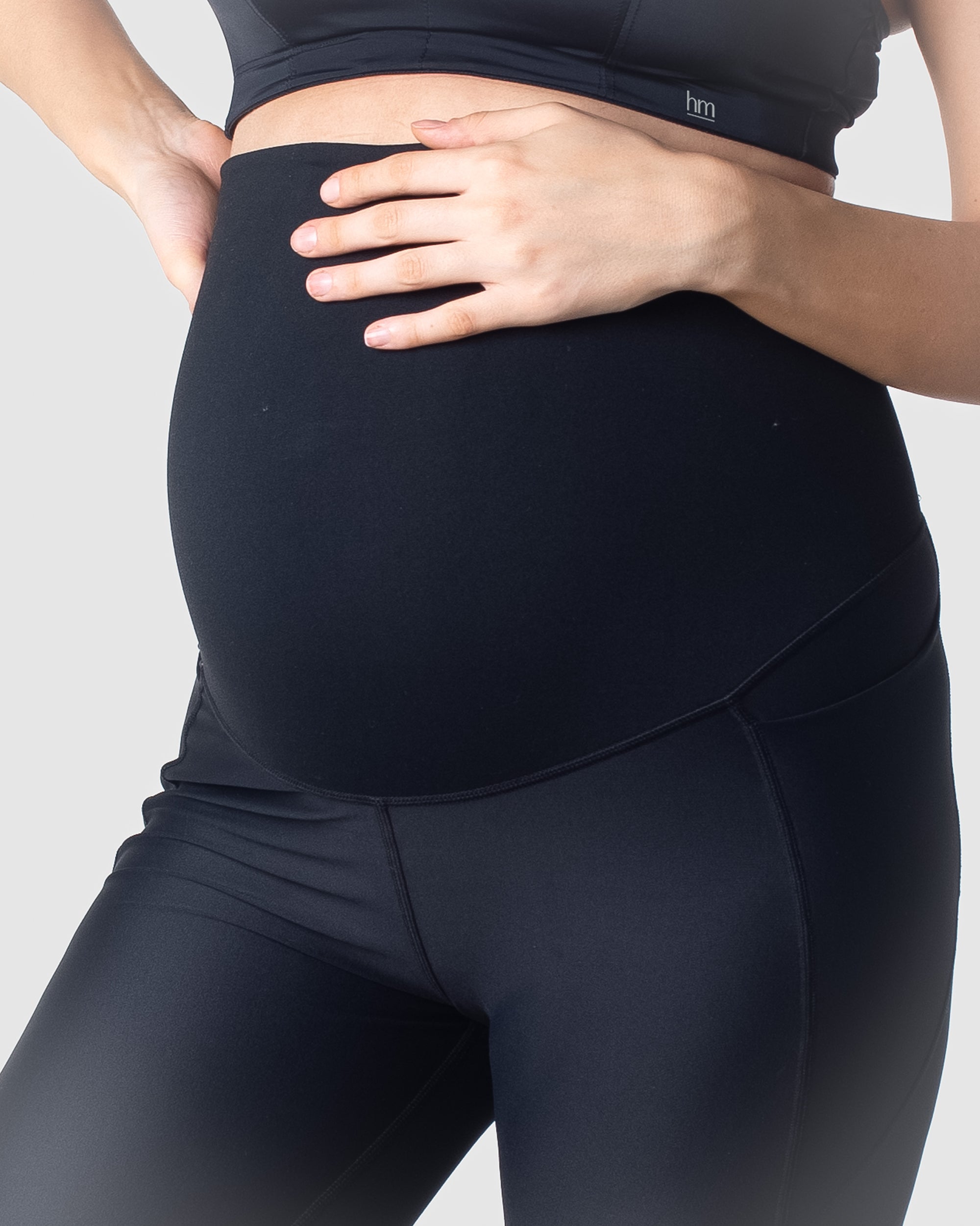 HOTMILK AU FOCUS BLACK MATERNITY PREGNANCY SPORTS LEGGINGS