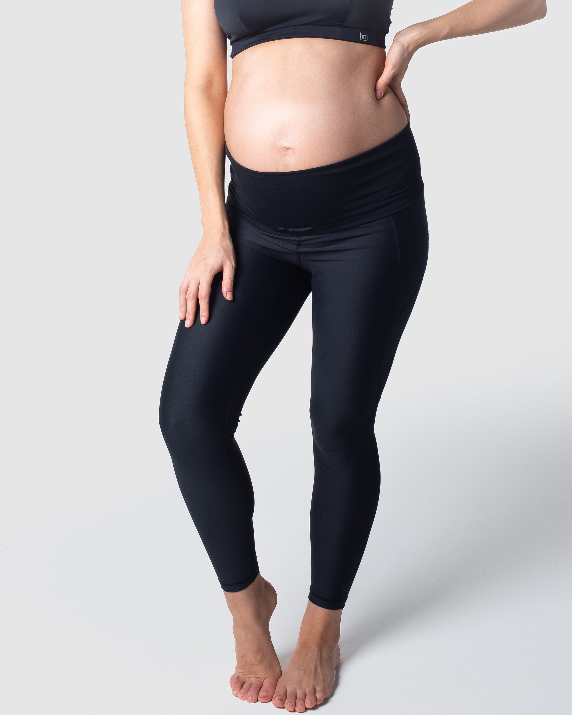 HOTMILK AU FOCUS BLACK MATERNITY PREGNANCY SPORTS LEGGINGS