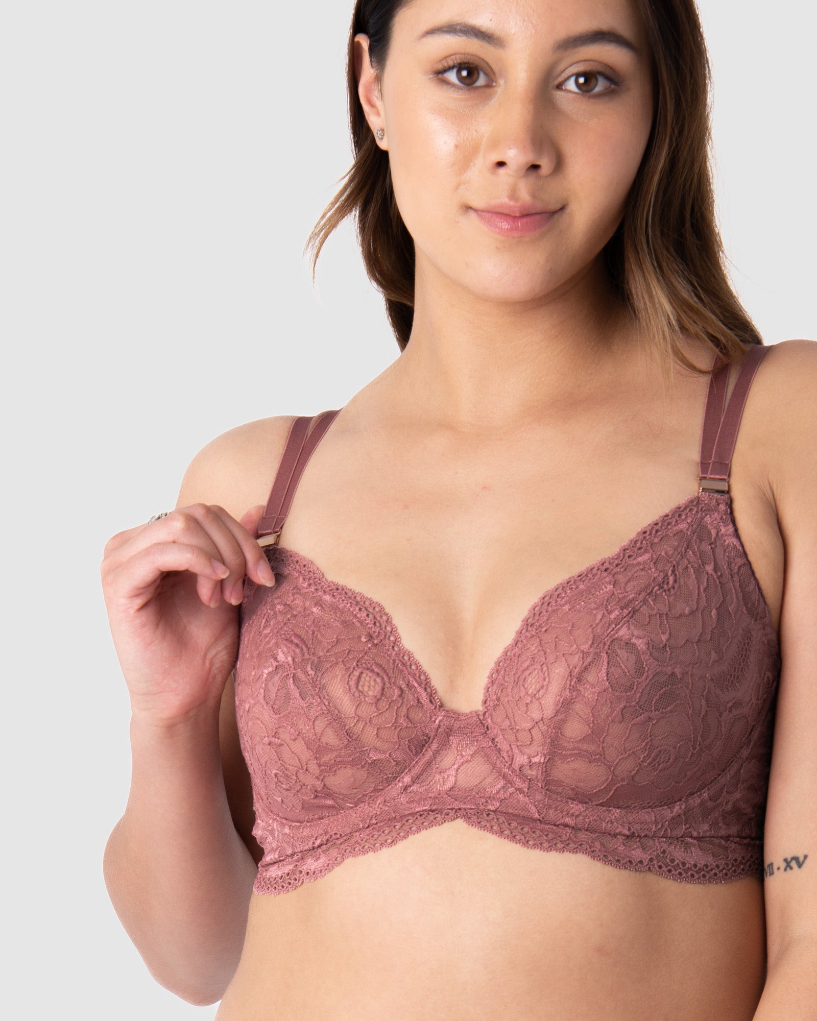 HOTMILK AU HEROINE PLUNGE ANTIQUE ROSE NURSING BREASTFEEDING MATERNITYBRA - FLEXI UNDERWIRE