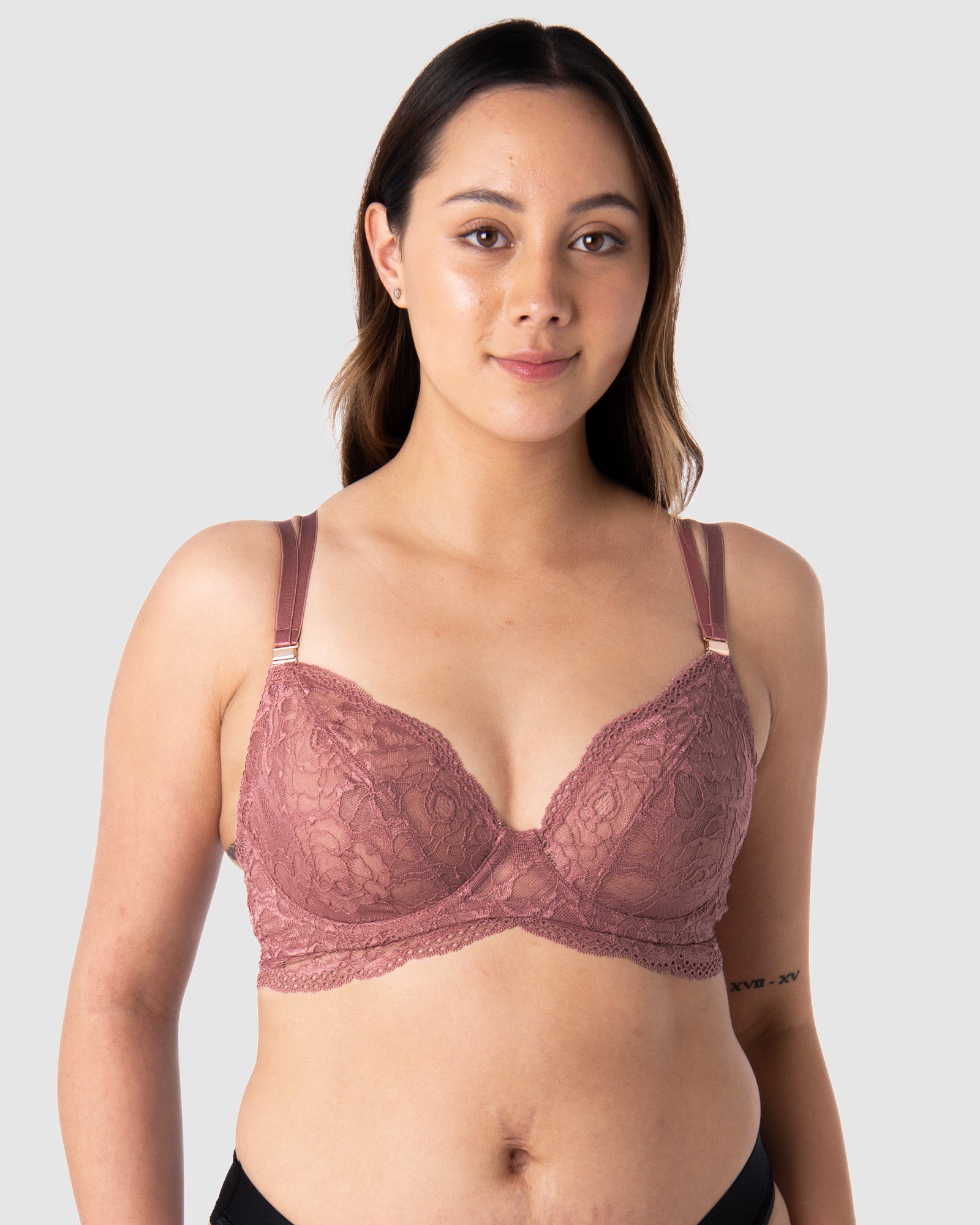 HOTMILK AU HEROINE PLUNGE ANTIQUE ROSE NURSING BREASTFEEDING MATERNITYBRA - FLEXI UNDERWIRE