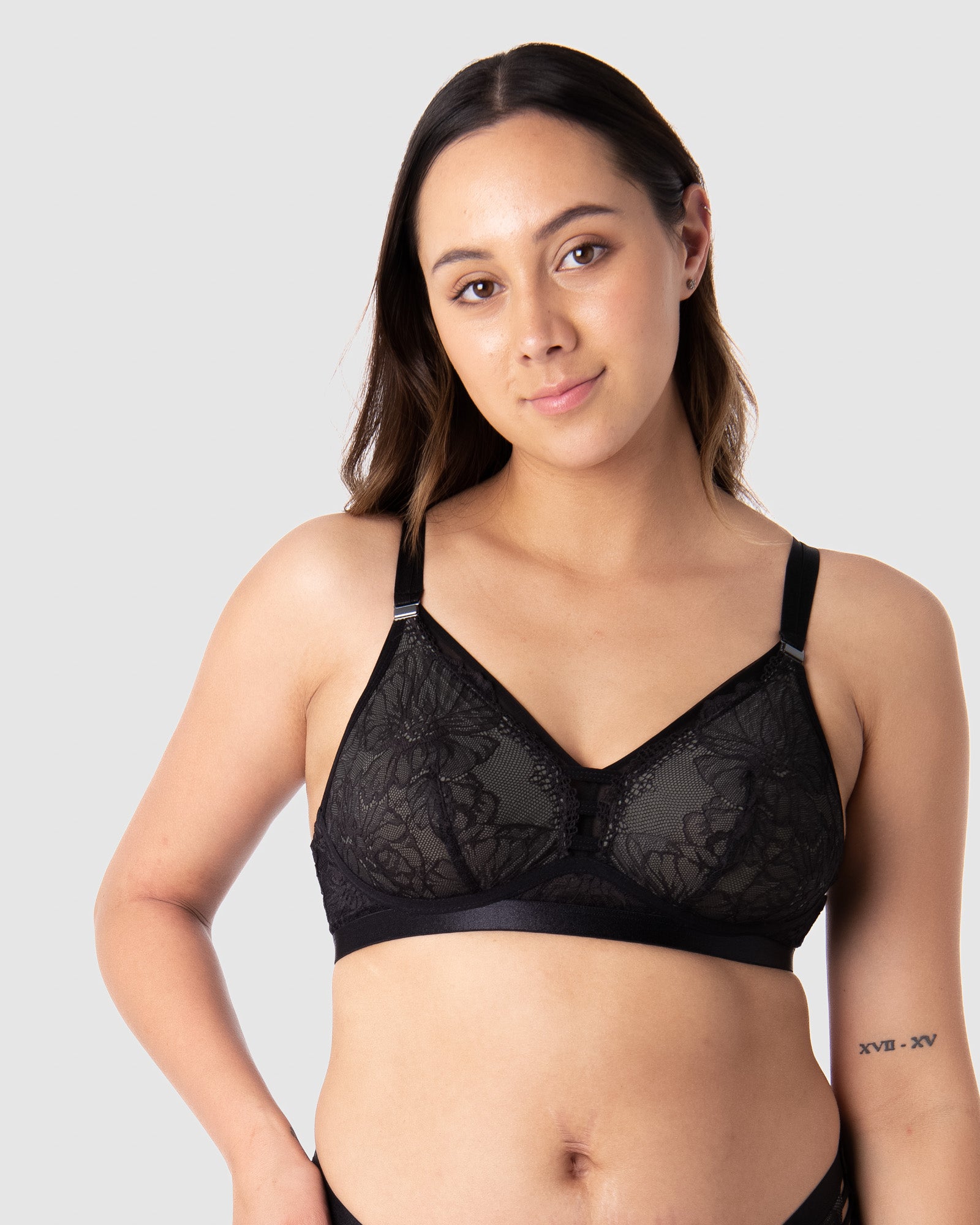 HOTMILK AUSTRALIA TRUE LUXE BLACK MULTIFIT NURSING MATERNITY BREASTFEEDING BRA - WIREFREE