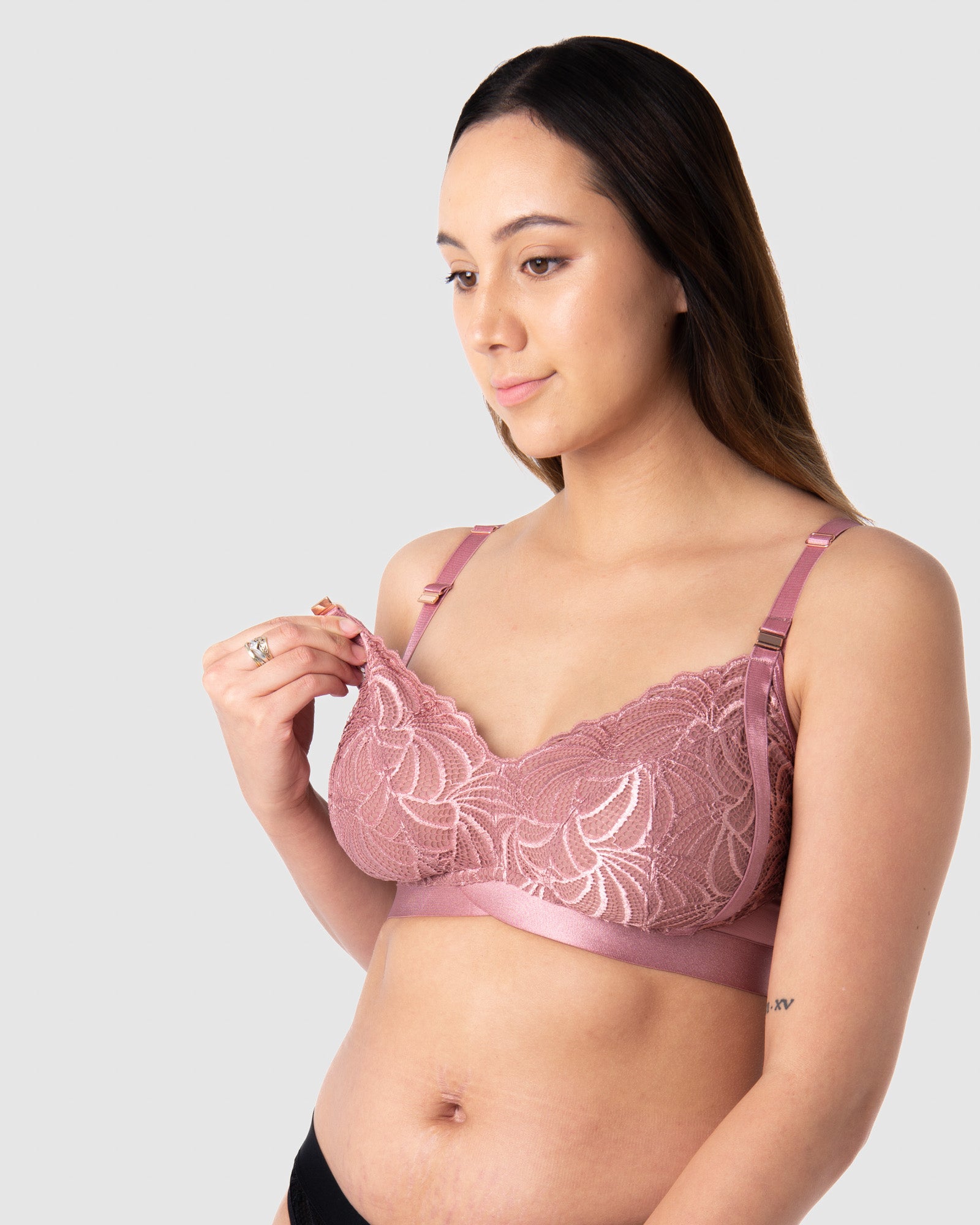 AU HOTMILK WARRIOR SOFT CUP ANTIQUE ROSE NURSING MATERNITY BRA - WIREFREE